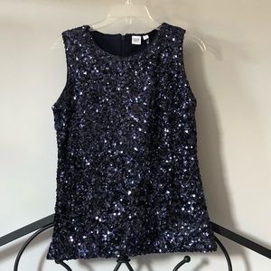 Gap Navy Sequin Blouse
